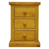 Farmhouse Pine 3 Drawer Bedside