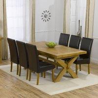 Faversham Solid Oak 200cm Extending Dining Table with 6 Normandy Chair