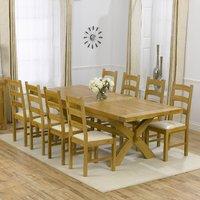 Faversham Solid Oak 200cm Extending Dining Table with 8 Toronto Chairs