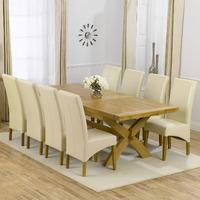 Faversham Solid Oak 200cm Extending Dining Table with 8 Venice Chairs