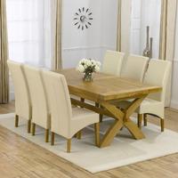 Faversham Solid Oak 200cm Extending Dining Table with 6 Venice Chairs