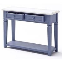 Falcon Console Table With Drawers In Solid Blue Pine