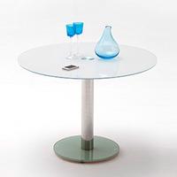 Falko Frosted Glass Top Round Dining Table Only