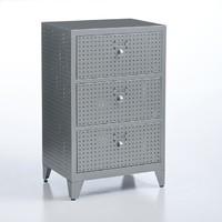 facty 3 drawer perforated metal cabinet