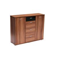 fargo sideboard walnut veneer with black high gloss top drawer