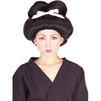 fancy dress wig geisha wig with ribbon