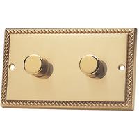 Fantasia 2 Gang Double Ceiling Fan Wall Control/Dimmer - Rope Polished Brass