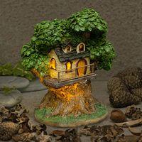 Fairy Dwelling 8 Inch Solar Treehouse with Balcony