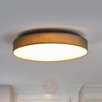 fabric ceiling lamp saira in grey with leds