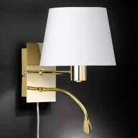 Fabric wall lamp Elsa polished brass