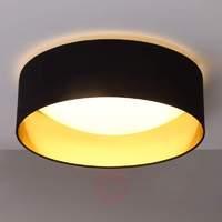 fabric ceiling lamp coleen in black gold inside
