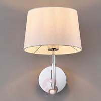 Fabric wall light Dorothea with LED reading lamp