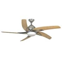 Fantasia 111054 Viper 3 Speed 44" Ceiling Fan With Light In Stainless Steel And Maple