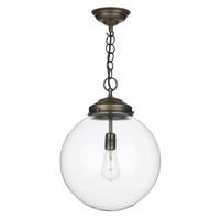 FAI0175 Fairfax 1 Light Pendant Ceiling Light In Solid Antique Brass, Fitting Only