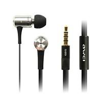 Fashion AWei 100i 3.5mm Plug In-ear Aluminum alloy Super Bass Microphone Earphones-Samsung-Black/Red/Pink/Silver