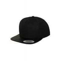 Faux Leather Snapback - Size: One Size