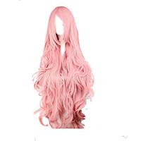 Fashion Pink Cosplay Wig Synthetic Hair Woman\'s Long Wavy Animated Wigs Cartoon Wigs Party Wig