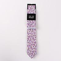 Fashion Men Casual Floral Skinny Necktie Kerchief Set(Width:6.5cm)