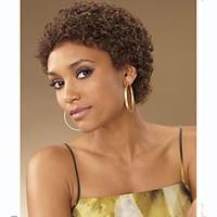 Fashionable Women\'s Glueless Brown Color Deep Curly Short Hair Wig For African American