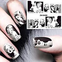 fashion printing pattern water transfer printing nail stickers