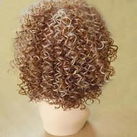 Fashion Short Curly Women\'s Synthetic Wigs Blonde Brown Color Hot Sale.