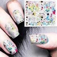 fashion printing pattern water transfer printing gouache flower nail s ...