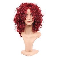 Fashion Rihanna Charming Kinky Curly Wigs African American Kinky Curly Wine Red Short Wigs Synthetic Hair