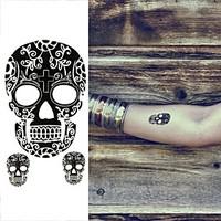 Facebook Mask Totems Human Skeleton Tattoo Stickers Temporary Tattoos(1 Pc)