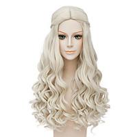 Fashion Long Curly Wig Blonde Color Synthetic Cosplay African American Wig