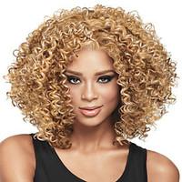 Fashion Curly Blonde Color Synthetic Wigs For European And Afro Women
