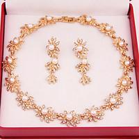 Fashion gold-plated necklace (necklace) (earrings)