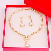 Fashion gold-plated necklace (necklace) (earrings)