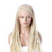 Fashion Synthetic Wigs Lace Front Wigs 32inch Braided Yellow Heat Resistant Hair Wigs Women