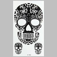 Fashion Tattoo Black Skull Waterproof Tattoo Stickers