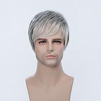 Fashion Cool Short Capless Wigs Natural Straight Human Ombre Hair For Men