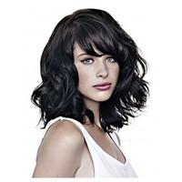 Fashion Lady Short Black Natural Color Curly Beautiful Wigs