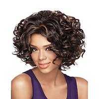 Fashion Curly Black To Brown Color Synthetic Wigs For European And Afro Women