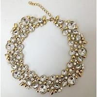 Fashion Vintage Cycle Round Necklaces Crystal Choker Statement Necklace