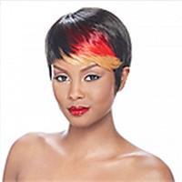 fashion short straight mix clolorblackred synthetic hair wigs party wi ...