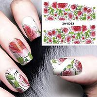 Fashion Printing Pattern Water Transfer Printing Rose Nail Stickers