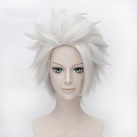 Fashion Short Curly Wig White Color Synthetic Cosplay African American Wig