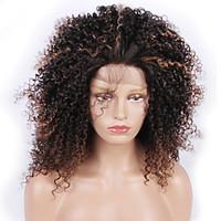 Fashion Synthetic Wigs Lace Front Wigs Kinky Curly Black And Brown Heat Resistant Hair Wigs Women