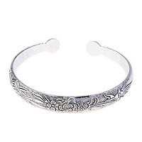 fashion alloy flowers pattern bracelet cuff