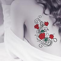Fashion Large Temporary Tattoos Rose Sexy Body Art Waterproof Tattoo Stickers 2PCS (Size: 5.71\'\' by 8.27\'\')