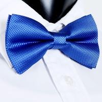 Fashion Men\'s Tuxedo Bowtie Solid Color Neckwear Adjustable Wedding Party Bow Tie Necktie Pre-Tied Royal Blue