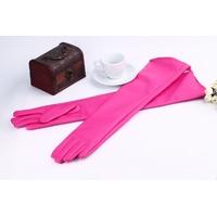 Fashion Elegant Women Gloves Soft PU Leather Arm Long Gloves Evening Party Gloves Rose