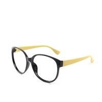 Fashion Unisex Women Men Glasses Frame No Lens Eyeglasses Eyewear Nerd Black + Yellow