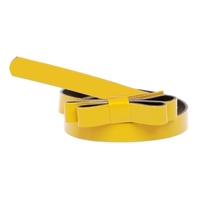 Fashion Women Lady Slender Waist Belt Cute Bowknot Candy Color Thin Skinny PU Leather Waistband Belt Yellow