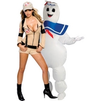 Fancy Dress - Sexy Ghostbuster & Marshmallow Man Couple Costumes