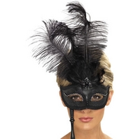 fancy dress black baroque eyemask